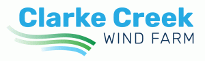 This image has an empty alt attribute; its file name is Logo-ClarkeCreekWindFarm-ColourWhiteBG-1-300x90.gif